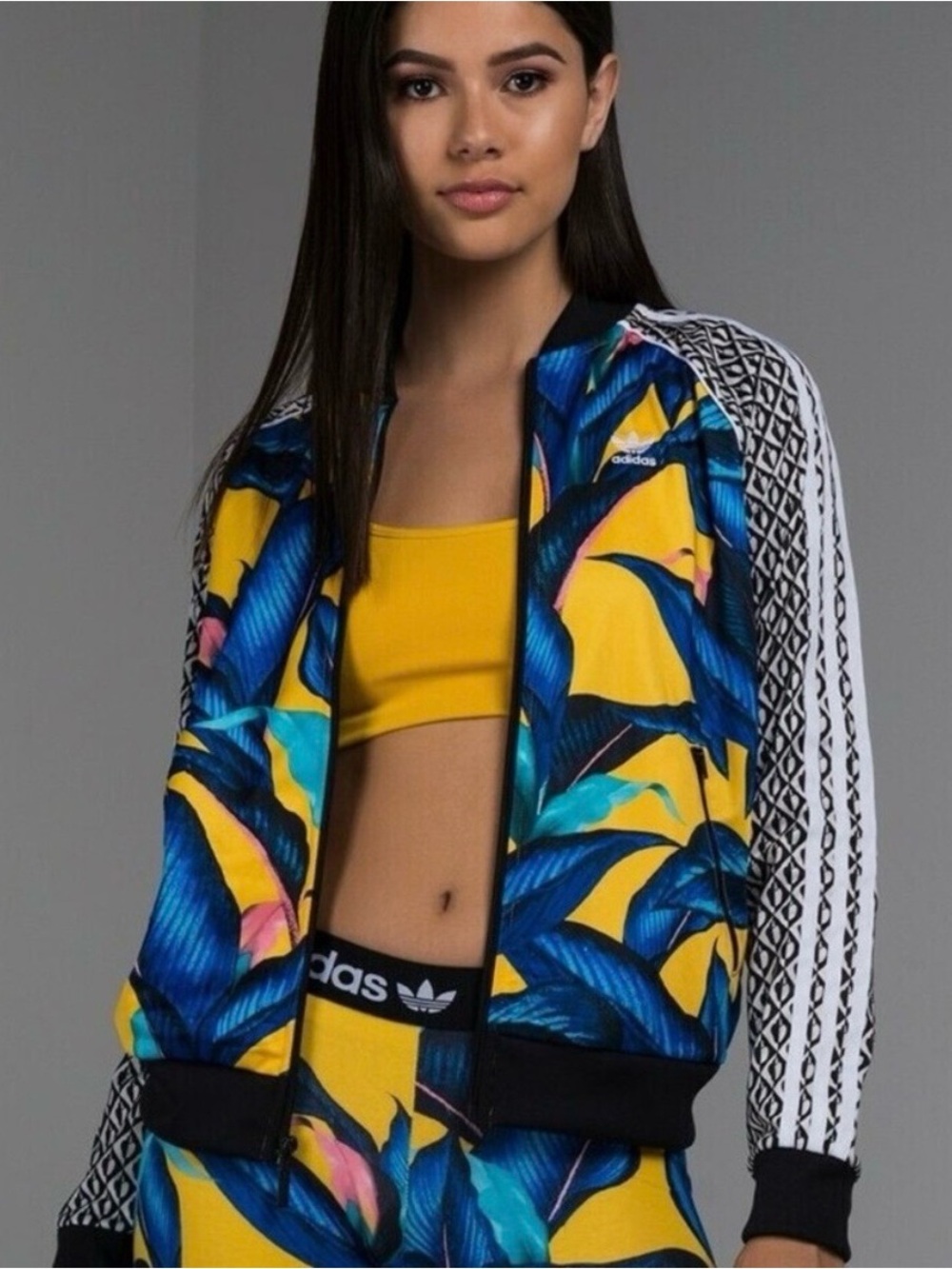 Adidas Originals x FARM Rio Tropical Passinho Palm Leaf Track Jacket Large